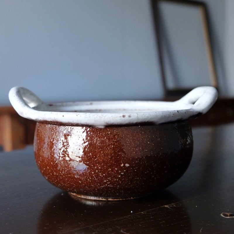 Orléans オルレアン窯 キュノワール 小さめ両手鍋 アンティーク