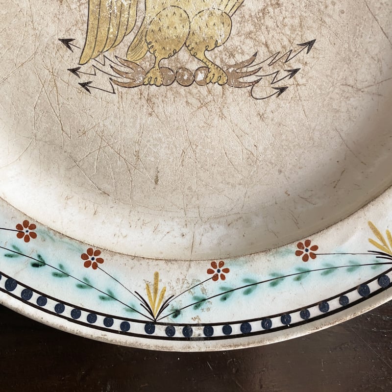 1800年前期 ファイアンスフィーヌ ナポレオン1世の紋章 平皿 リム皿 ...