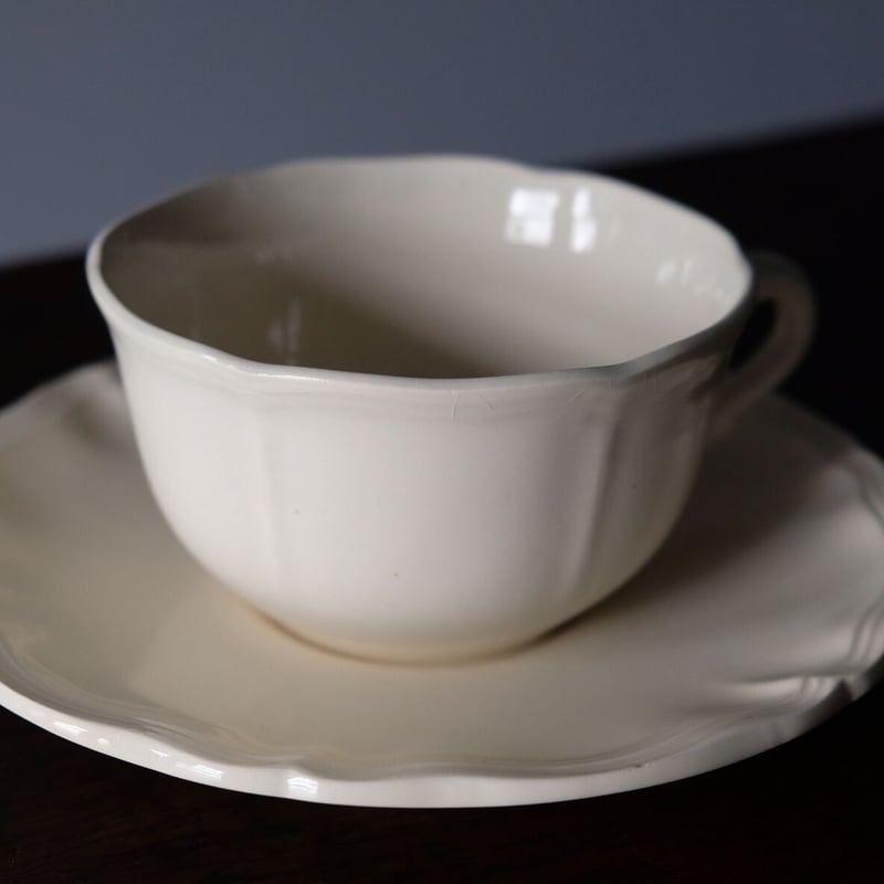 サルグミンヌ 花リム 大きなショコラカップ 2客 フランスアンティーク