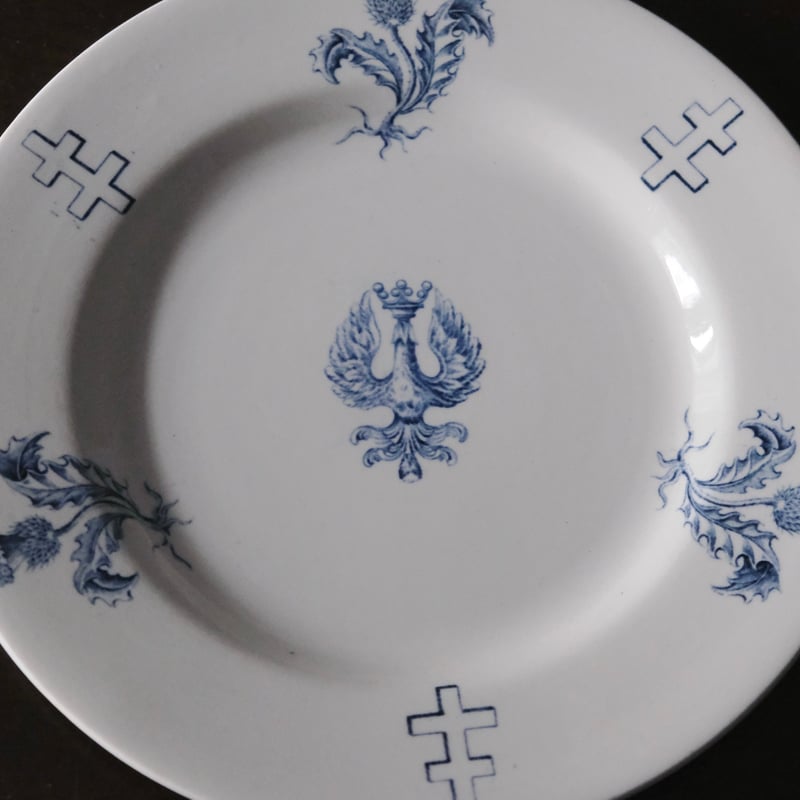 K&G Lunéville ロレーヌ 十字 紋章ディナー 皿 φ23.9cm フランス アンテ
