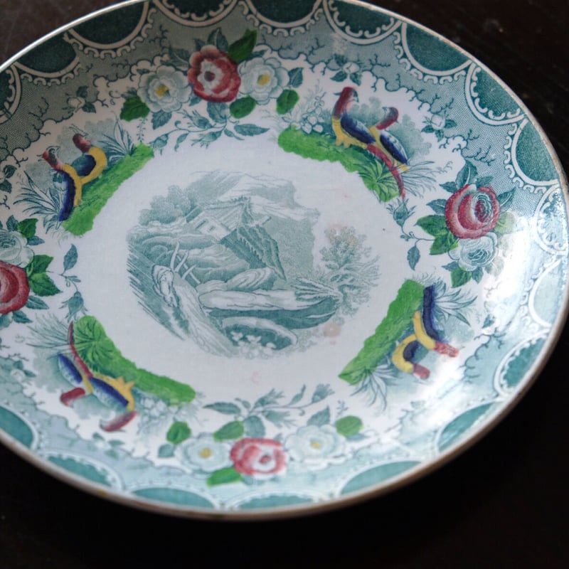 サルグミンヌ SARREGUEMINES 平皿 雉 φ18cm フランス アンティーク 050
