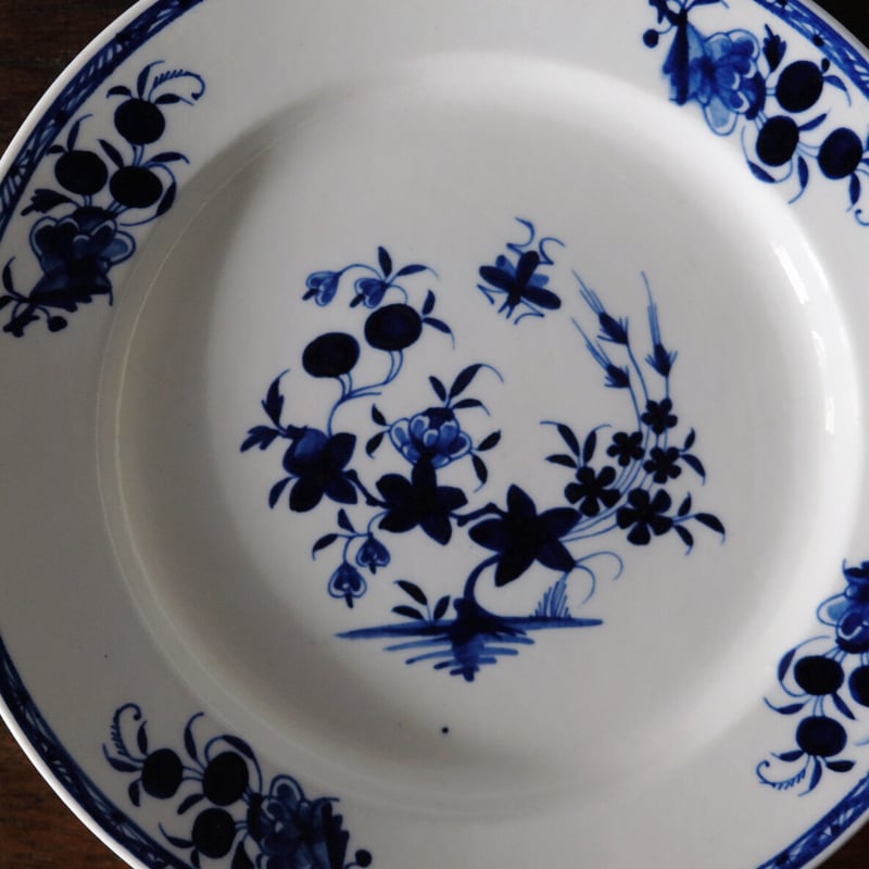 tournai トゥルネー 軟質磁器 絵皿 平皿 リム皿 φ24.4cm アンティーク