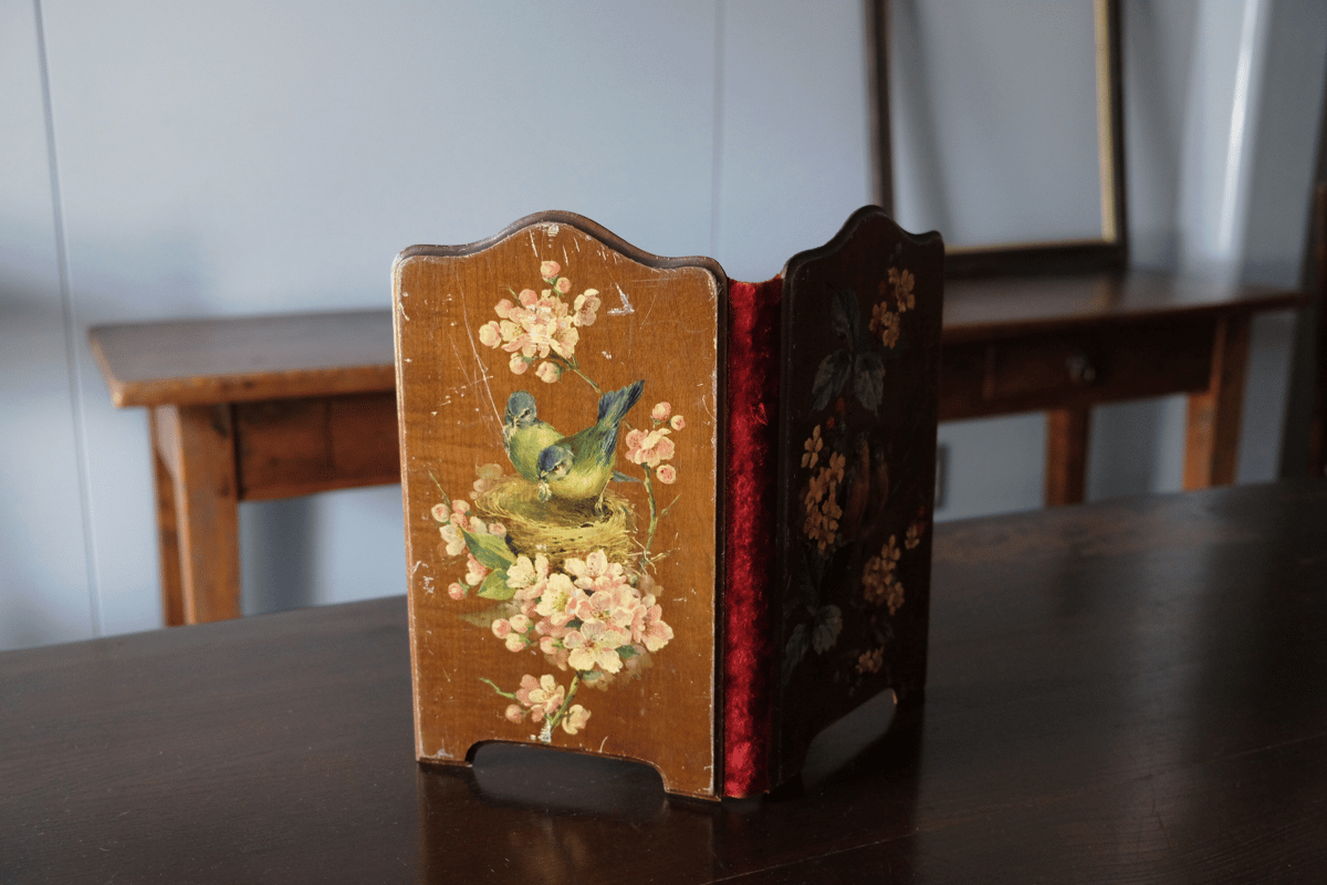 レター フォルダー スタンド 木製 フランス アンティーク 050106