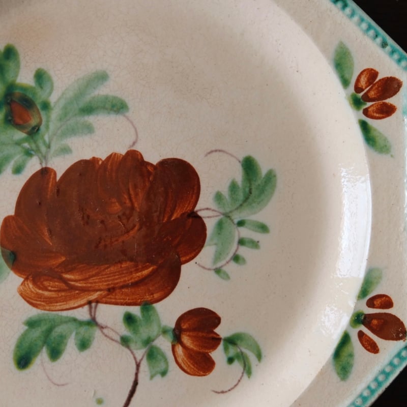 ドゥエ Douai 花絵皿 オクトゴナル デザート 皿 平皿 アンティーク