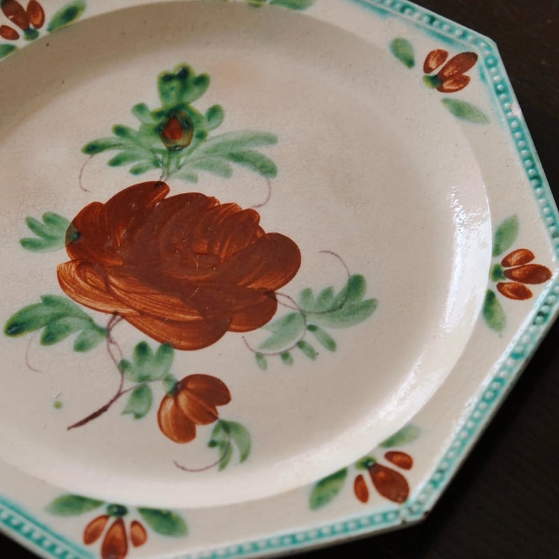 ドゥエ Douai 花絵皿 オクトゴナル デザート 皿 平皿 アンティーク