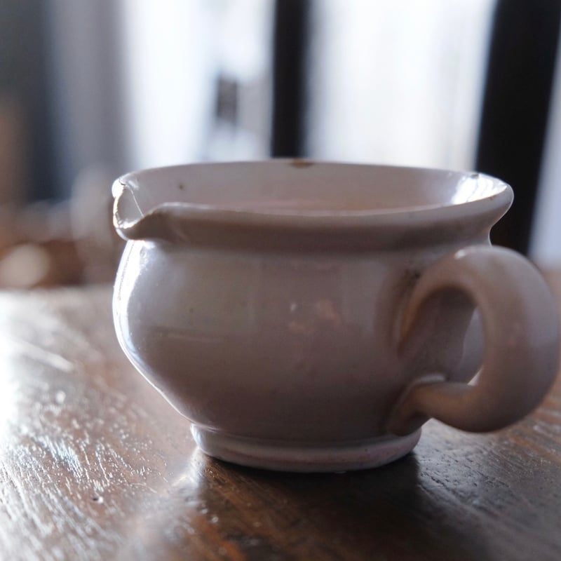 白釉 手つき 片口 カップ フランス アンティーク 0501653