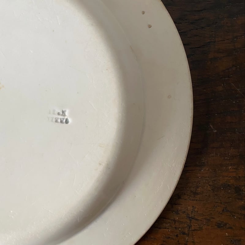 Creil クレイユ シャンソン グリザイユ 平皿 φ21.5cm フランス