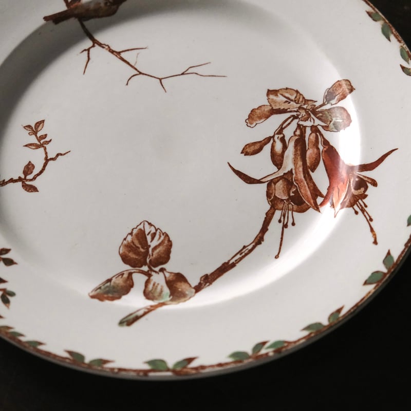 フランスアンティーク HB&Cie ショワジールロワ OXFORD プレート HB&Cie ショワジールロワ Oxford オックスフォード 深皿 手彩色 φ24