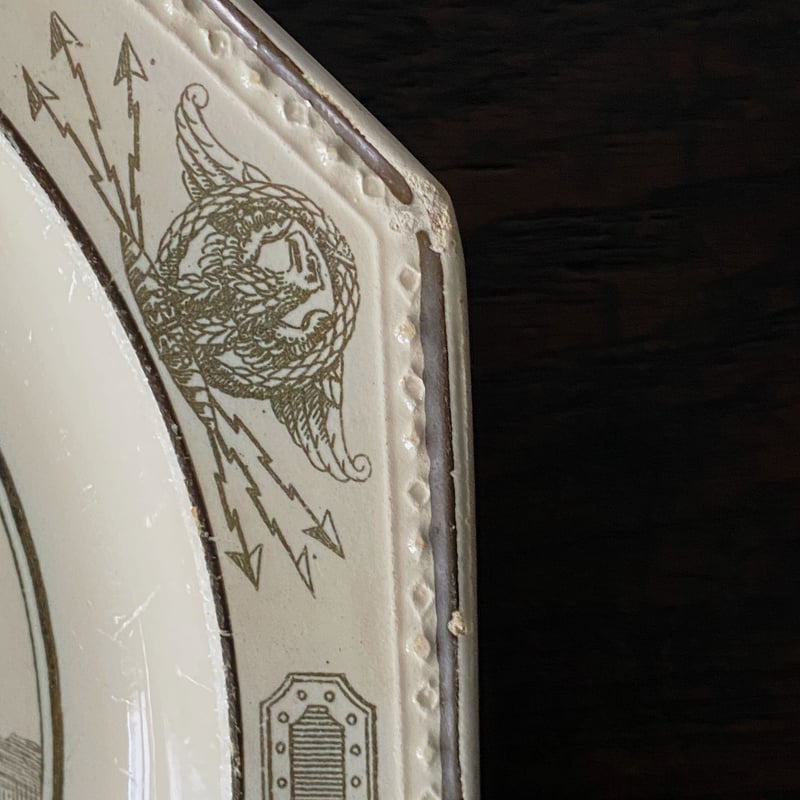 クレイユ Creil グリザイユ オクトゴナル フランス アンティーク