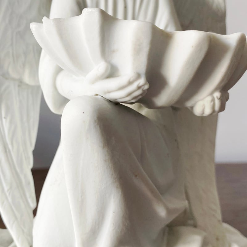 アンティーク　神父　天使 石膏 天使 像 フランス アンティーク | jinen_antique