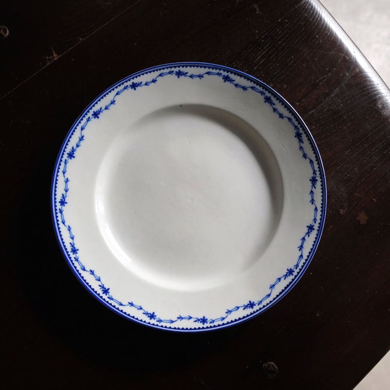 18世紀 トルネイtournai トゥルネー 軟質磁器 φ24cm リム皿 青