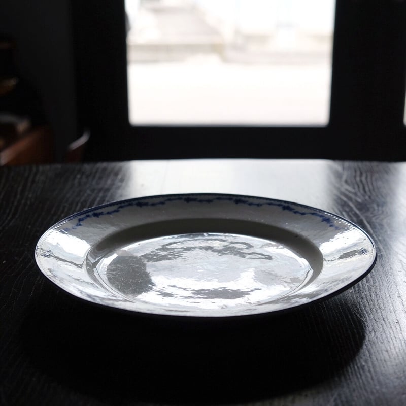18世紀 トルネイtournai トゥルネー 軟質磁器 φ24cm リム皿 青