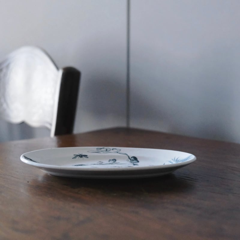 フランス アンティーク　陶器　リュネビル　オーバル　楕円形　大皿　薔薇　ラヴィエ フランス アンティーク 陶器 リュネビル オーバル 形 大皿 薔薇