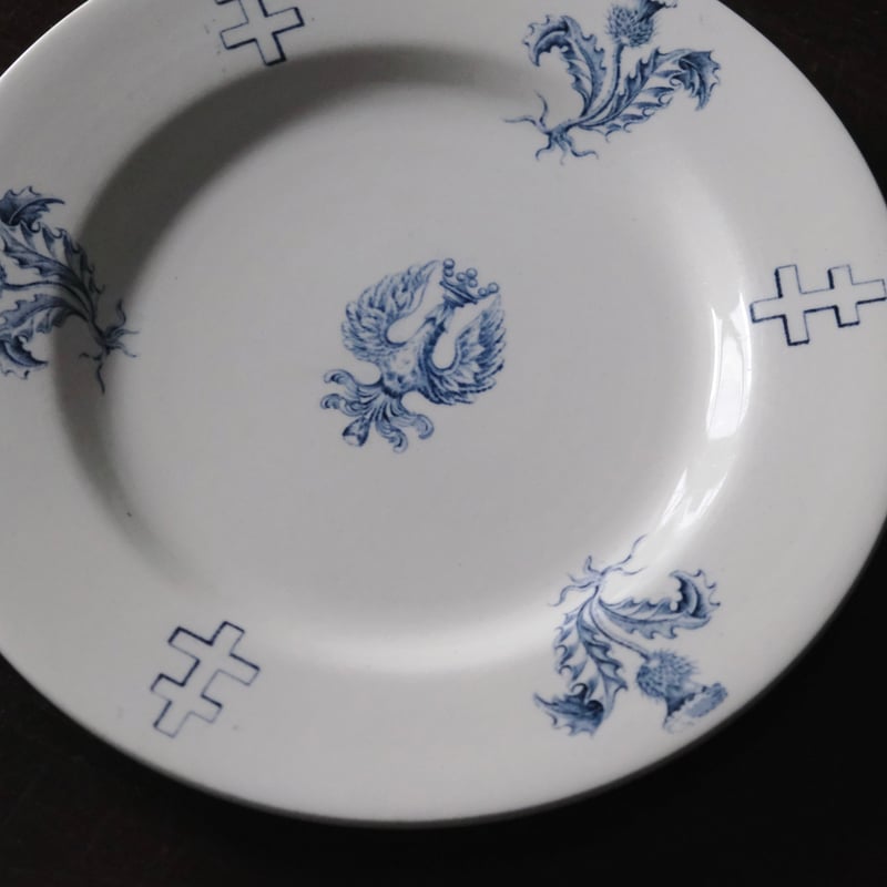 K&G Lunéville ロレーヌ 十字 紋章ディナー 皿 φ23.9cm フランス アンテ