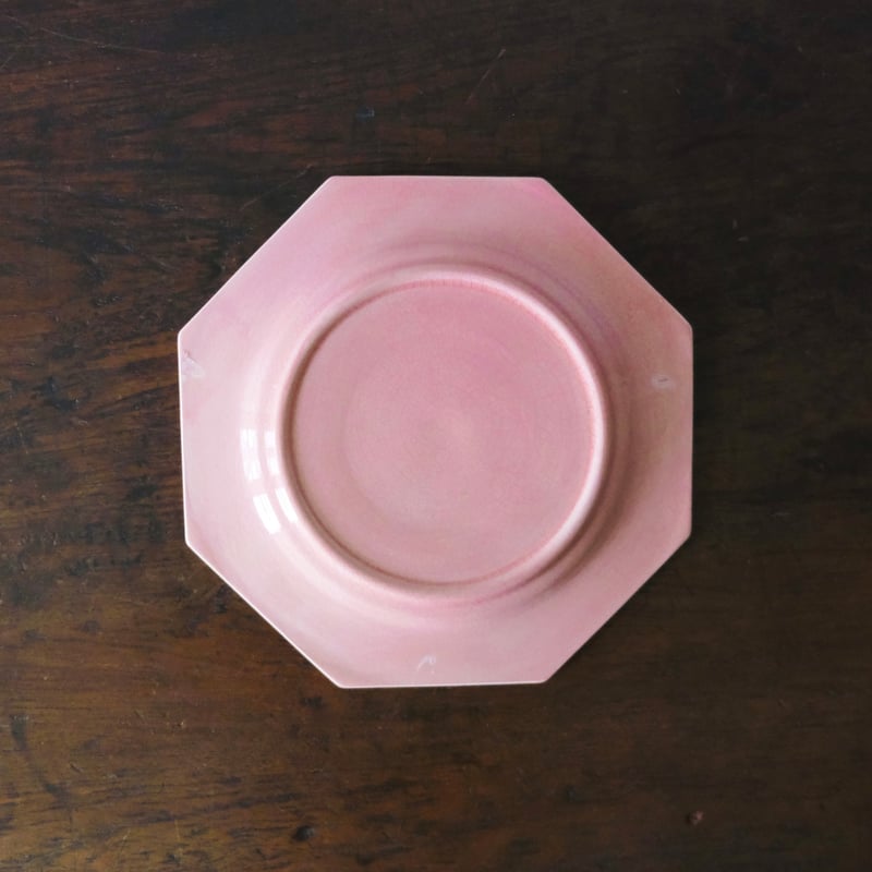 ピンク オクトゴナル 平皿 おそらく ポエト・ラヴァル フランス