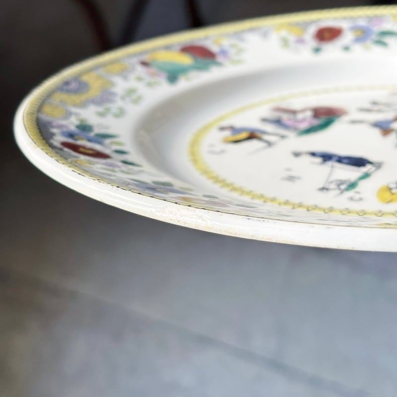 Choisy le roi 彩色 グリザイユ なぞなぞ ディナー皿 φ23.5cm