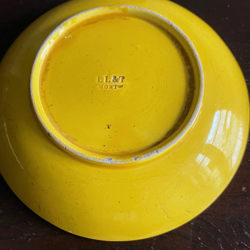 LL&T Montereau モントロー 黄色 ティーボウル ソーサー 小皿 フランス