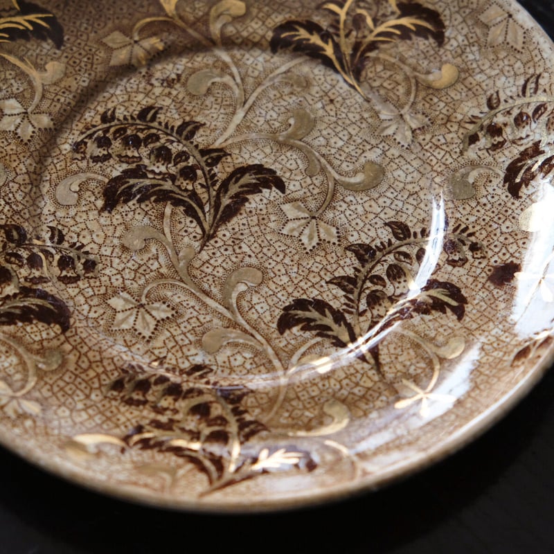 レア】クレイユモントロー Muguet金彩プレート①花リム すずらん スズラン