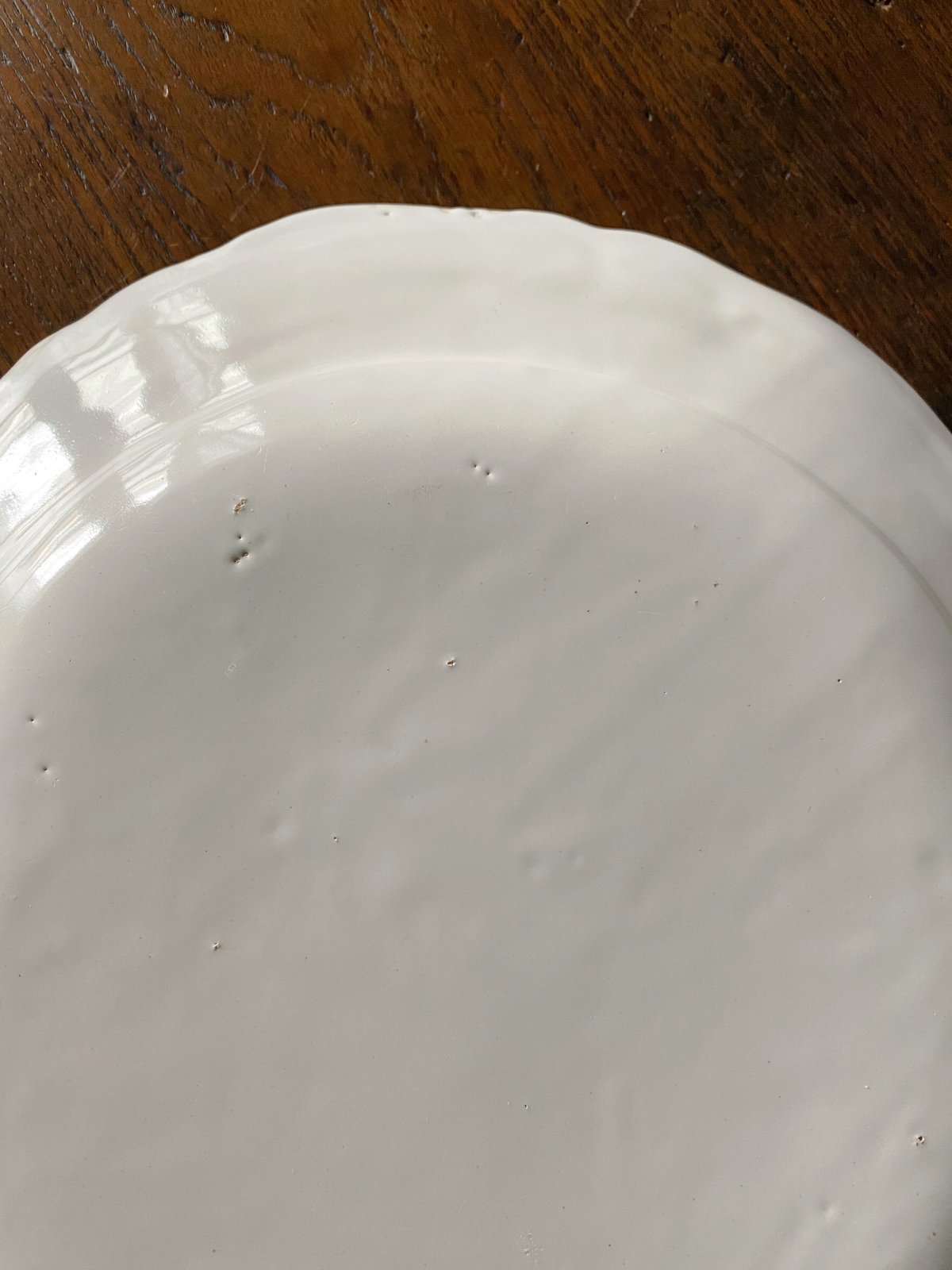 ムスティエ Moustiers 花リム 大皿 丸皿 φ31.6cm アンティーク 050151