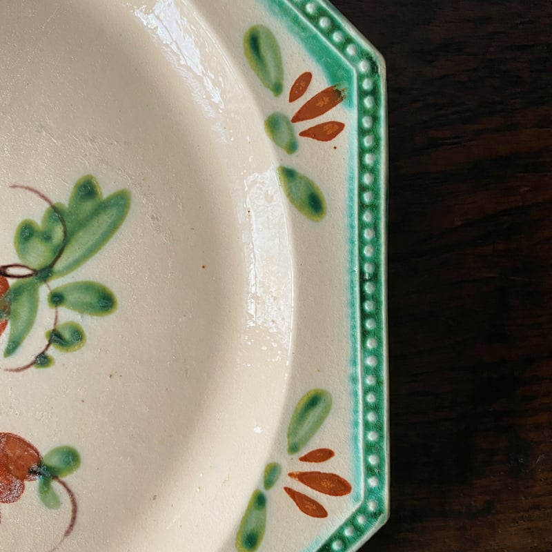ドゥエ Douai 花絵皿 オクトゴナル デザート 皿 平皿 アンティーク
