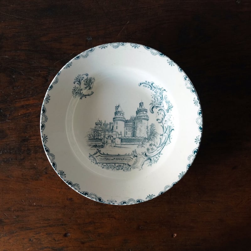 クレールフォンテーヌ 皿 鳥 絵柄 クレールフォンテーヌ鳥スズメフランスアンティークプレート皿