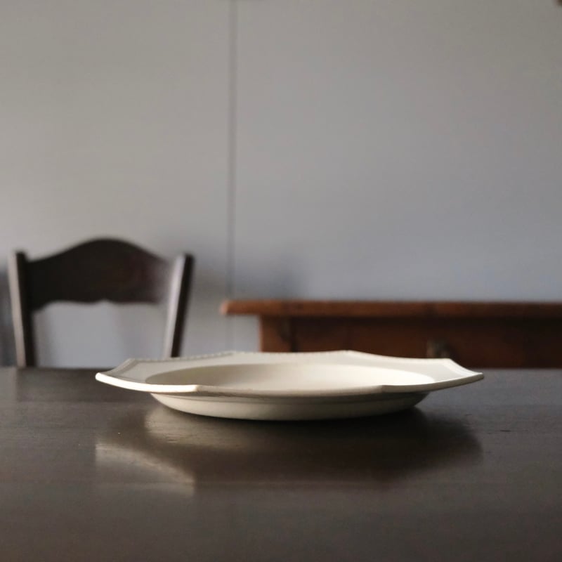 美品1804年　初期ショワジー　ファイアンスフィーヌ　オクトゴナル　デセール平皿 美品1804年 初期ショワジー ファイアンスフィーヌ オクトゴナル