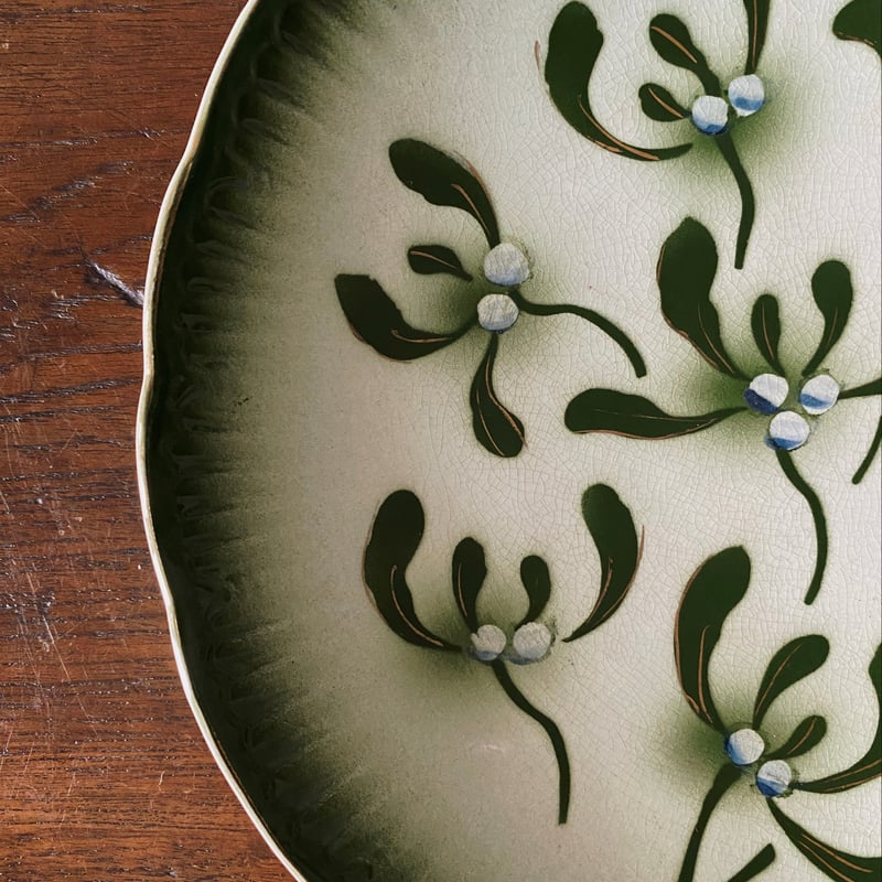 Badonviller バドンヴィレ ヤドリギ 平皿 φ21cm フランス アンティーク