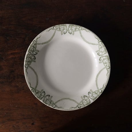 クレイユモントロー ラブラドール 平皿 リム皿 φ23.4cm フランス アンティーク 080040