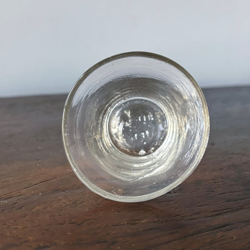 キャンドルグラス 無色 h6.8cm フランス アンティーク 0502304 | jinen_