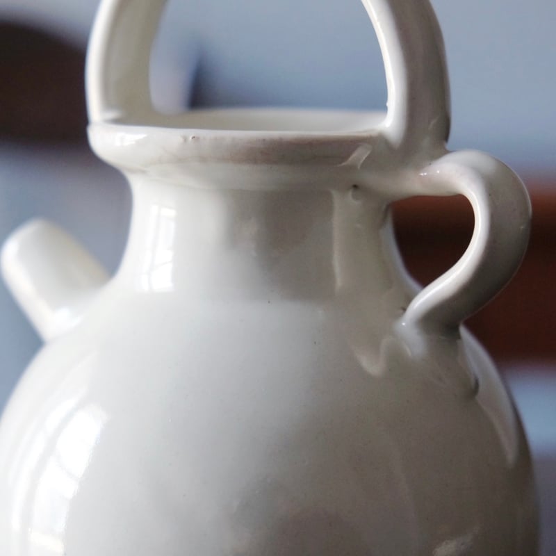 ムスティエ釉の調味料入れ B Moustiers ムスティエ 白 錫釉 ガーグレット ピシェ フランス