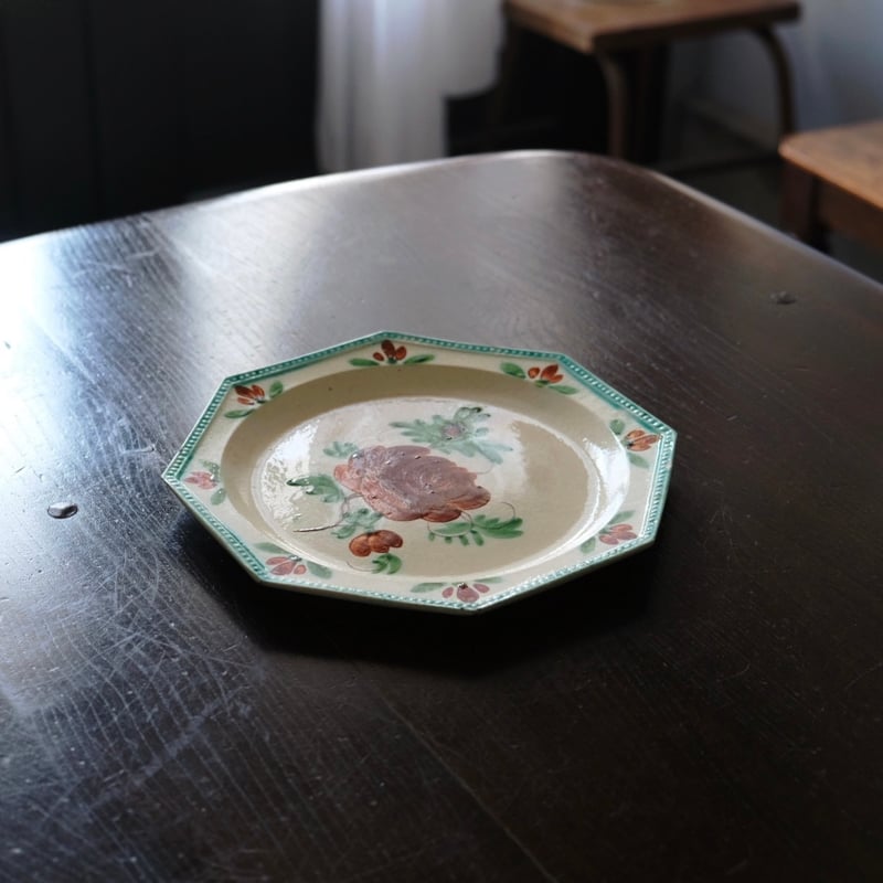 ドゥエ Douai 花絵皿 オクトゴナル デザート 皿 平皿 アンティーク