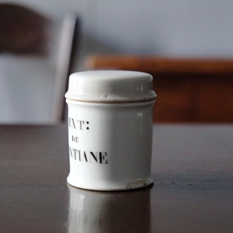 白磁 ファーマシーポット ポット h7.3cm フランス アンティーク a