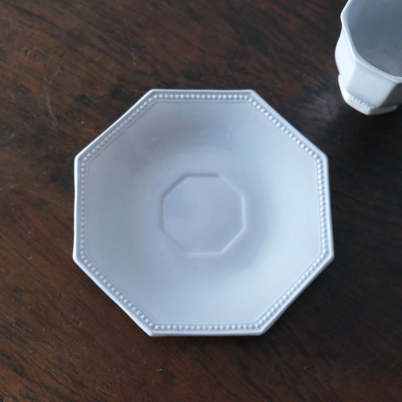 Creil&Montereau 水色 オクトゴナル カップ アンド ソーサー