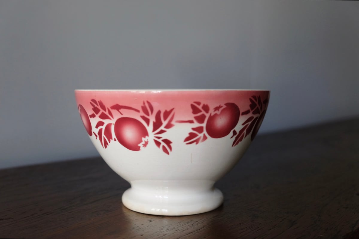 サンタマン窯)シャーベットグリーンアンティークカフェオレボウル