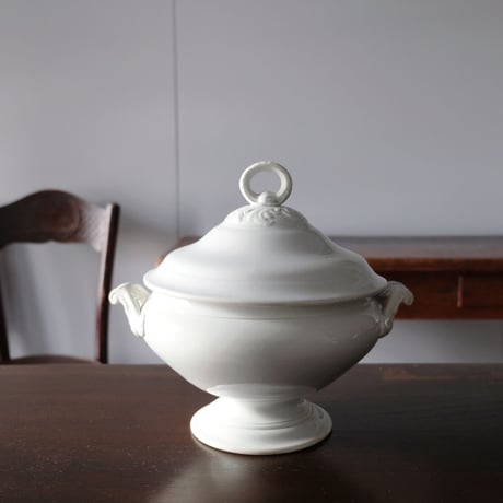 フランス アンティーク サンタマン窯 ジャルディニエール 真紅 大 スー