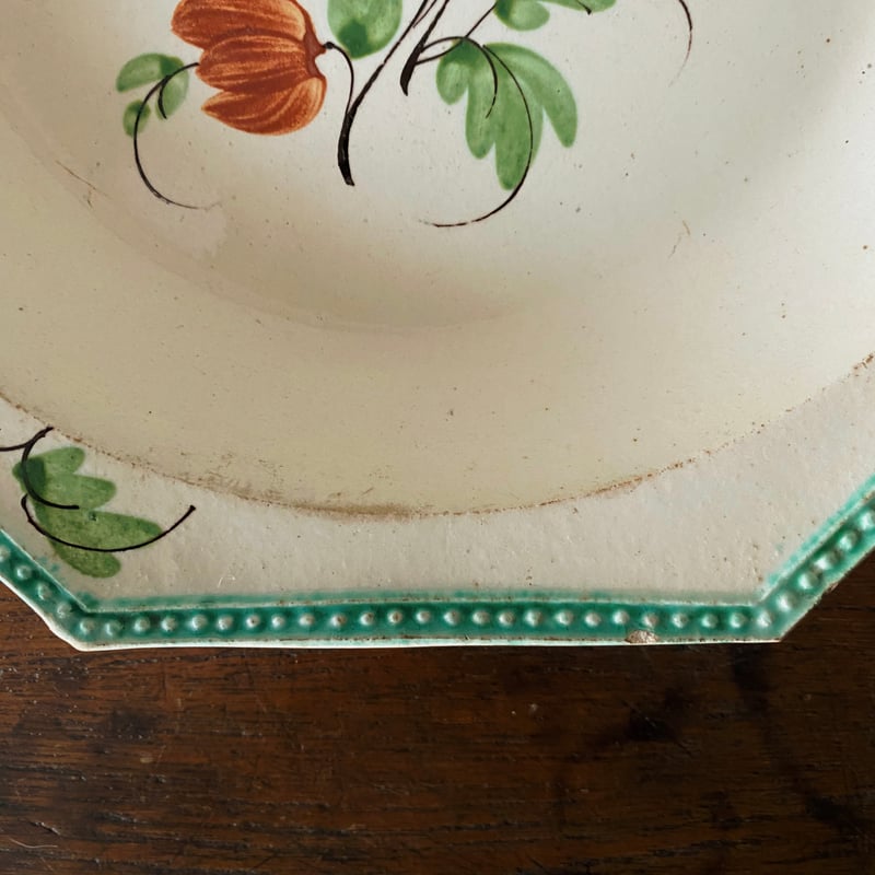 Aumale オマル 花絵皿 オクトゴナル 深皿 フランス アンティーク