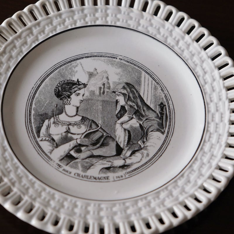 グリザイユ プレート パニエ フランスアンティーク