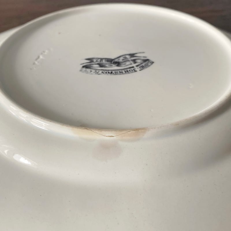 David Johnston&Cie ボルドー グリザイユ レリーフ 平皿 φ21.6cm