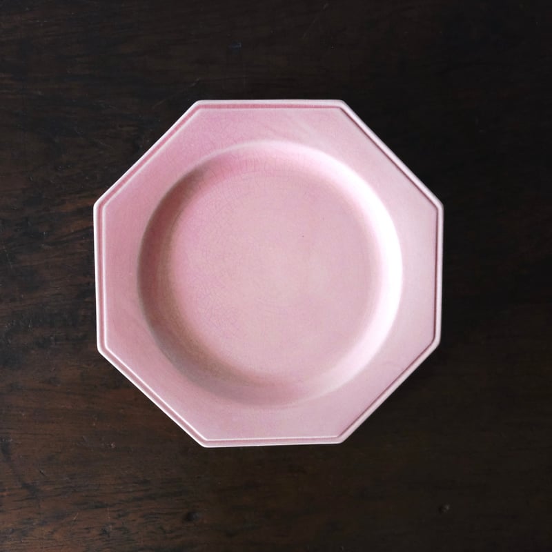 ピンク オクトゴナル 平皿 おそらく ポエト・ラヴァル フランス
