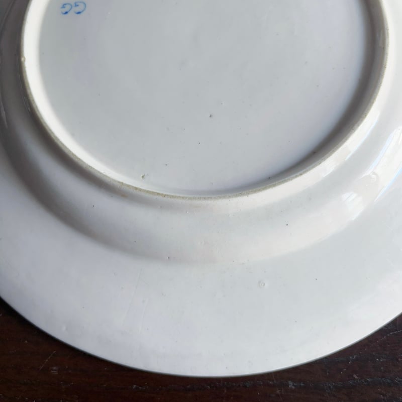18世紀末 tournai トゥルネー 軟質磁器 ギルランド 平皿 φ23.5cm 