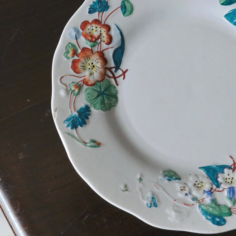 Creil & Montereau レリーフ皿 彩色皿 平皿 φ21.5cm クレイユモントロ