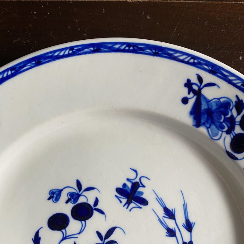 tournai トゥルネー 軟質磁器 絵皿 平皿 リム皿 φ24.4cm アンティーク