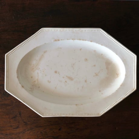 Montereau モントロー オクトゴナル オーバル皿 楕円皿 36.3cm フランス アンティーク 0501782