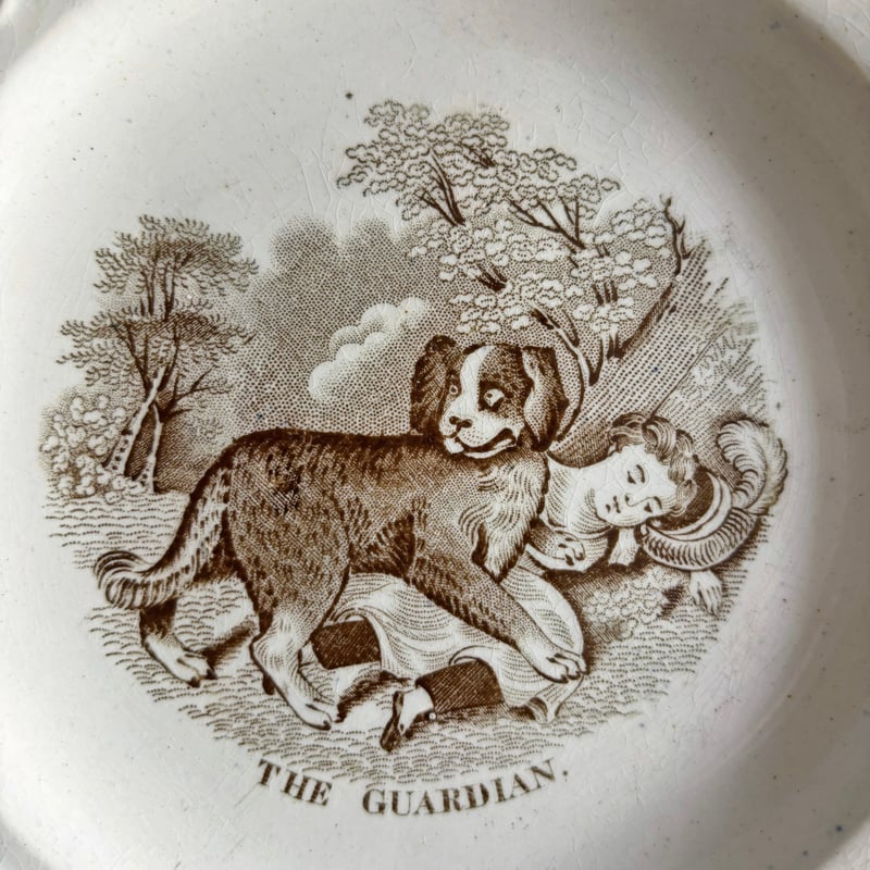 イギリスアンティーク 18世紀 フリルリム レリーフ プレート 34cm