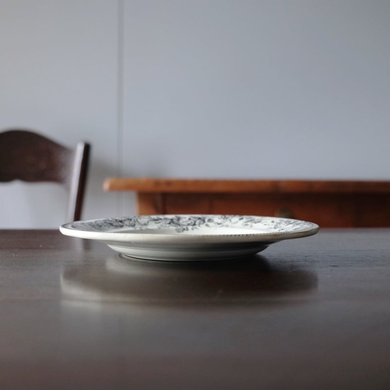 なぞなぞプレート　クレイユモントロー Creil&Montereau クレイユモントロー なぞなぞ グリザイユ 平皿