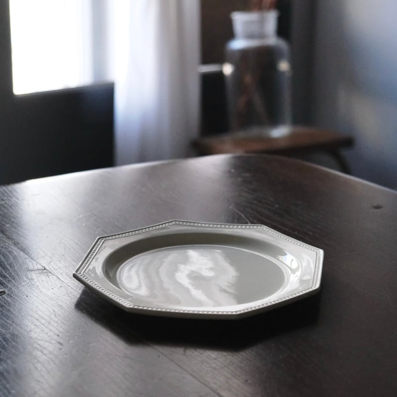 フランスアンティーク　Creil クレイユ　単独　オクトゴナル　デザートプレート フランスアンティーク クレイユ モントロー オクトゴナル