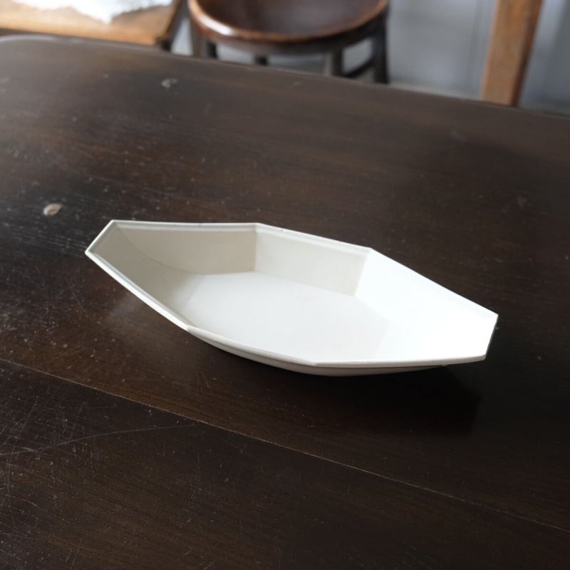 ファイアンスフィーヌ　ラヴィエ　フランスアンティーク ファイアンスフィーヌ 舟形 ラヴィエ 無刻印 CREIL可能性 フランス