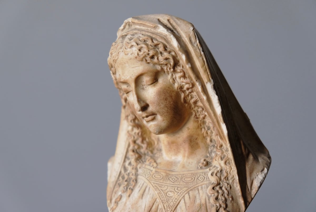 白い聖母像 52cm 聖心の聖母マリア 1800年代 フランス/K147 白い聖母像 52cm 聖心の聖母マリア 1800年代 フランス/K147