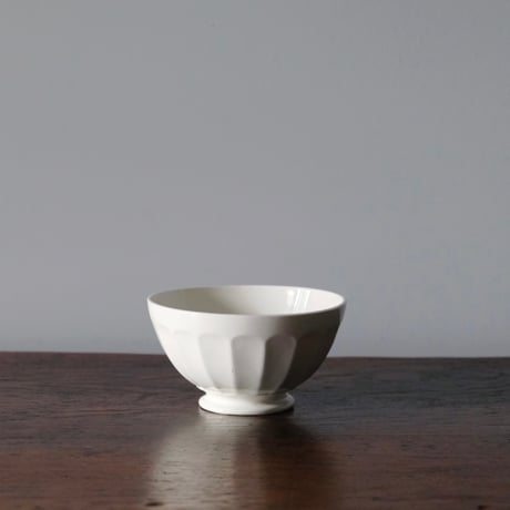 白 カフェオレ ボウル 面取り φ13.2cm  フランス ヴィンテージ 0501650