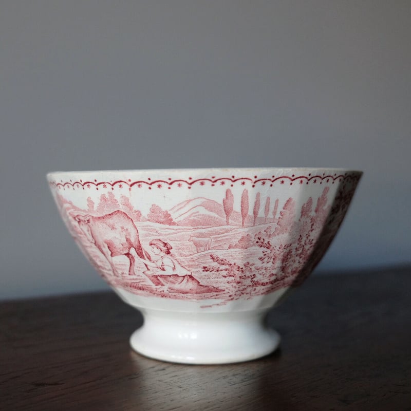 サンタマン LAITIERE 酪農家 カフェオレ ボウル φ16cm アンティーク